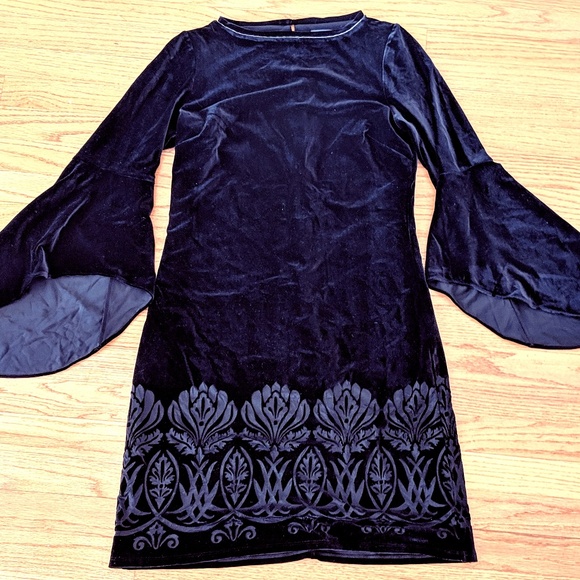 Black velvet cocktail dress - Picture 1 of 3